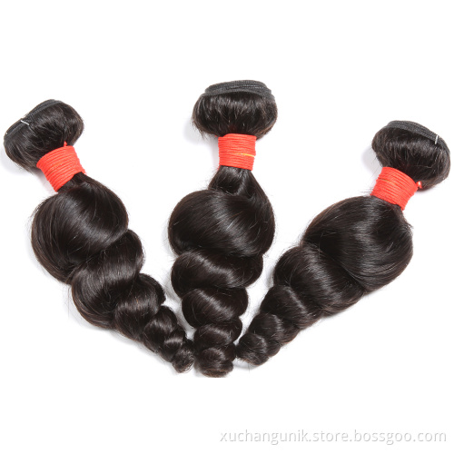 Uniky Raw Mink Brazilian Extension Human Weave With Closure Frontal Deep Loose Wave Virgin Hair Frontal And Bundles Human Hair